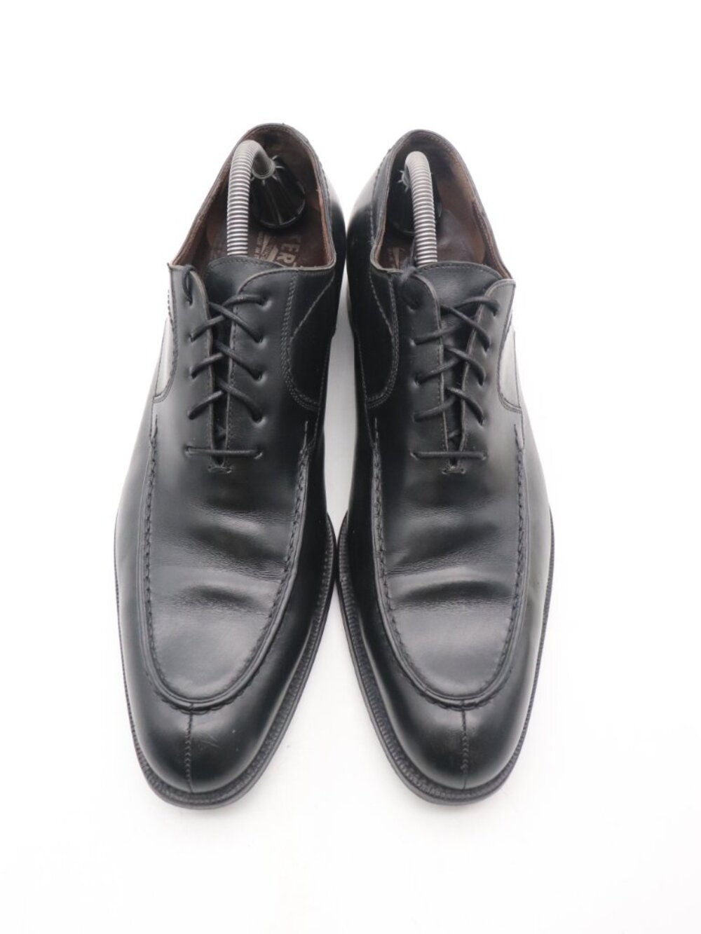 Salvatore Ferragamo Men's Size 10 D Moc Split Toe Black Leather Dress Shoes